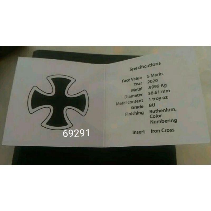 全球限量250枚～日耳曼女神彩色十字勳章仿古鍍釕銀幣，銀幣，銀幣，日耳曼銀章，紀念幣，錢幣，幣~日耳曼銀幣-細節圖8