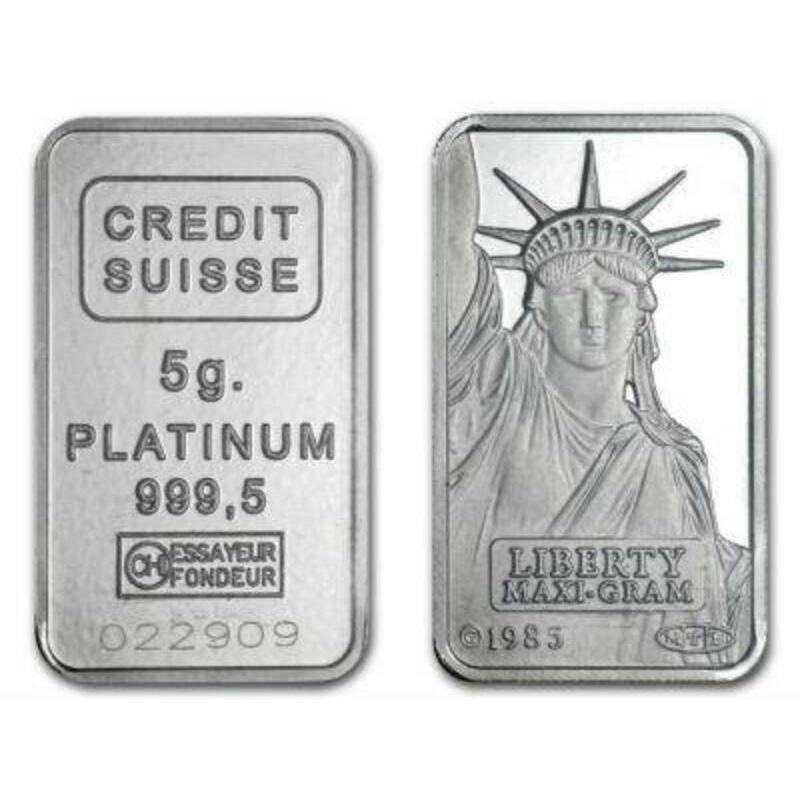 售35000元~瑞士自由女神鉑金金條5公克~有獨立編號，鉑金幣，白金幣，鉑金，白金，黃金，金~瑞士自由女神鉑金條5公克-細節圖2