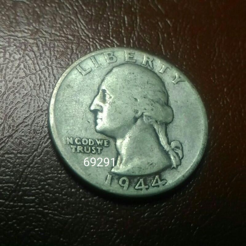 1944美國25美分銀幣，美國25美分硬幣，美國銀幣，銀幣，美國25分，錢幣，幣，紀念幣~1944年美國25美分硬幣-細節圖3