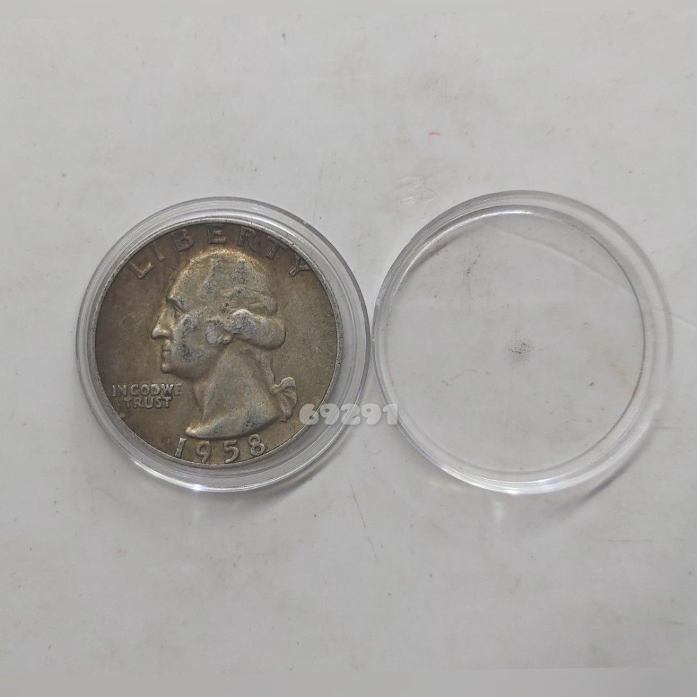 1958美國25美分銀幣，美國25美分硬幣，美國銀幣，銀幣，收藏錢幣，錢幣，幣，紀念幣~1958年美國25美分硬幣單枚價-細節圖5