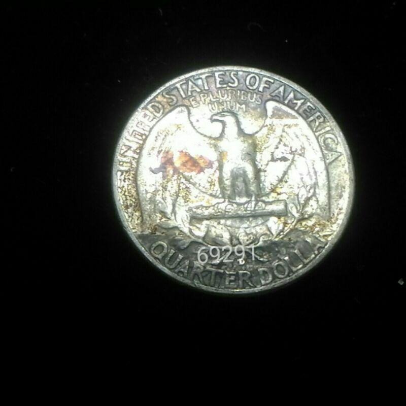 1960美國25美分銀幣，美國25美分硬幣，美國銀幣，銀幣，收藏錢幣，錢幣，幣，紀念幣~1960年美國25美分硬幣單枚價-細節圖2