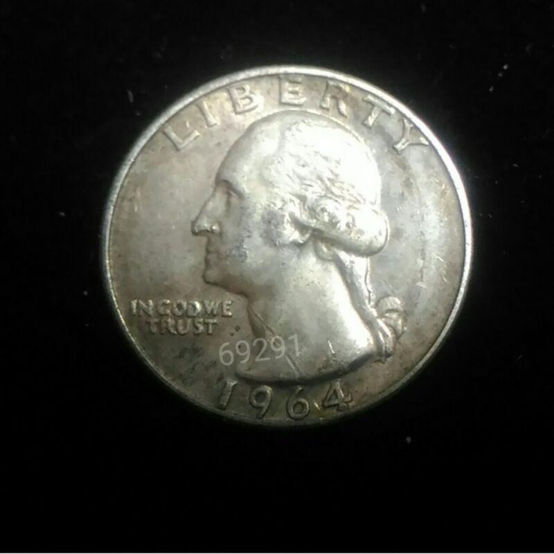 1964美國25美分銀幣，美國25美分硬幣，美國銀幣，銀幣，收藏錢幣，錢幣，幣，紀念幣~1964年美國25美分硬幣單枚價-細節圖3