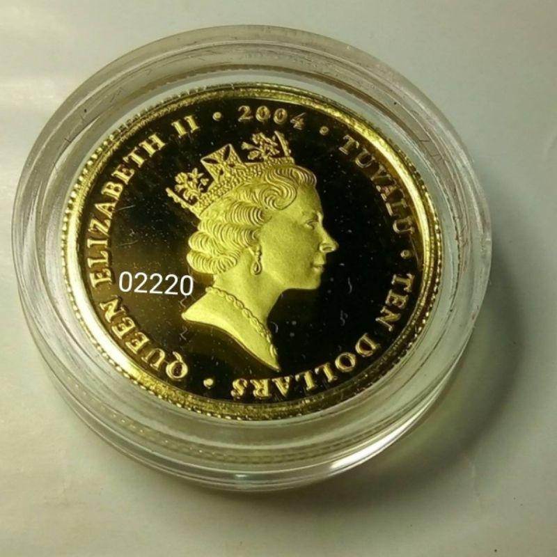 2004前進雅典中華少棒金幣1/10盎司，黃金，純金，金幣1/10，限量金幣，金~吐瓦魯前進雅典中華少棒純金金幣1/10-細節圖3