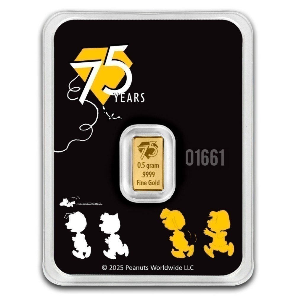 附ampex購買證明單～史努比75週年金條0.5克，史努比金條，史努比金幣，史努比純金，黃金，純金~史努比金條1/2克-細節圖2