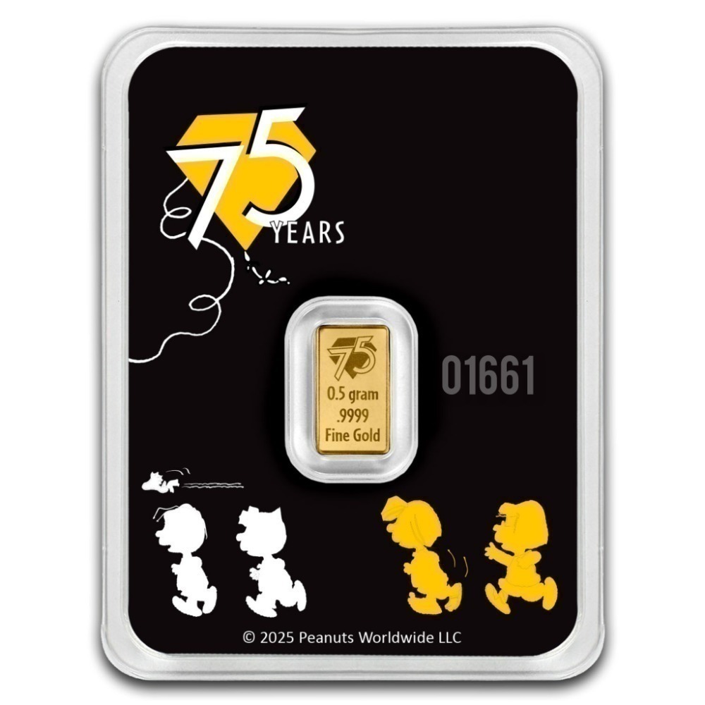 附ampex購買證明單～史努比75週年金條0.5克，史努比金條，史努比金幣，史努比純金，黃金，純金~史努比金條1/2克-細節圖2