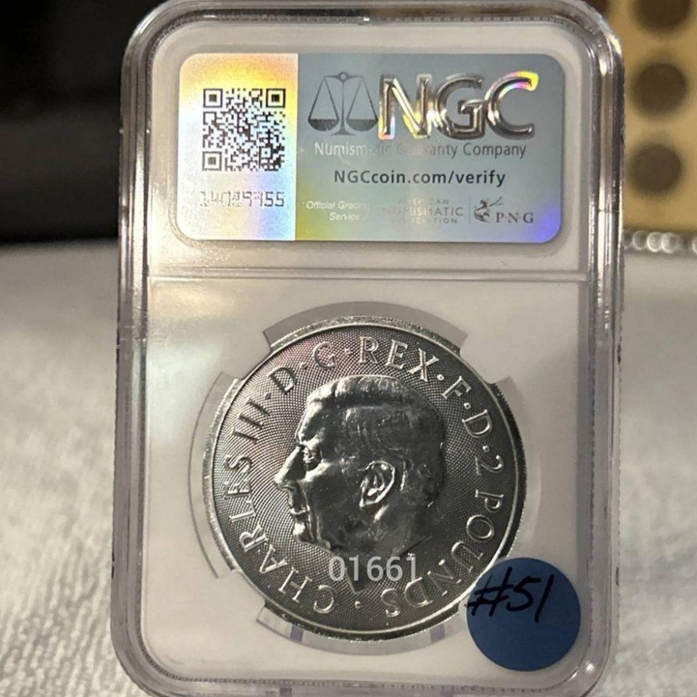 現貨一枚～英美雙女神NGC評級銀幣一盎司，銀幣，評級幣，鑑定幣-細節圖2
