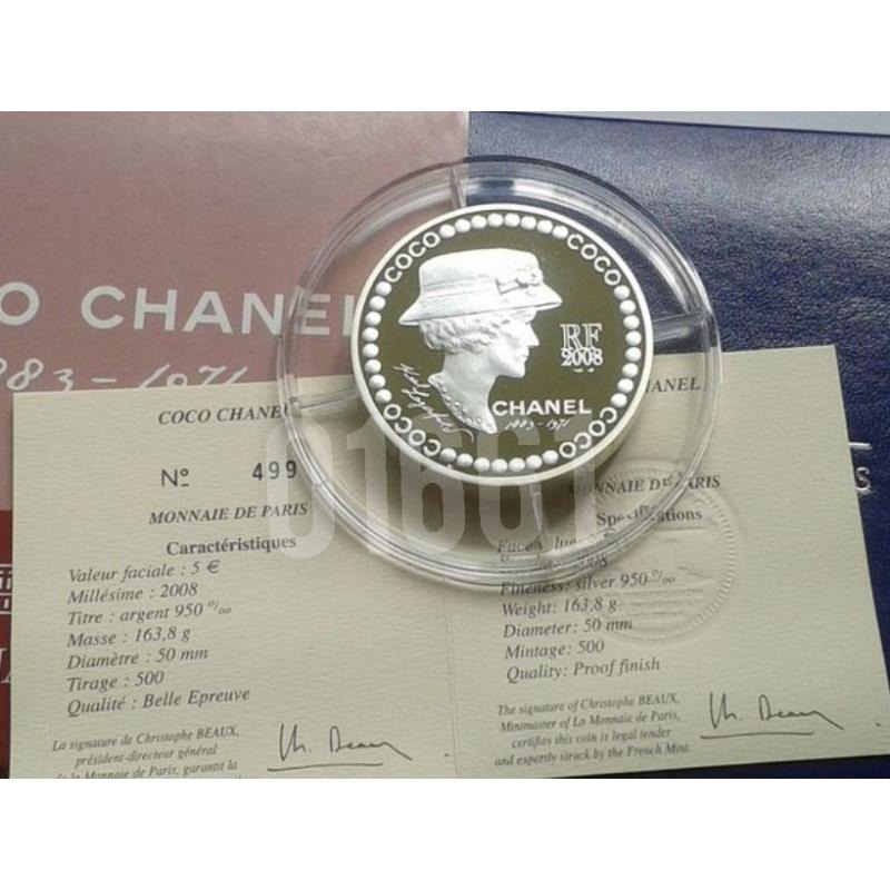售35000元~法國香奈兒銀幣5盎司，CHANEL，香奈兒銀幣，chanel銀幣，chanel~香奈兒銀幣五盎司-細節圖3
