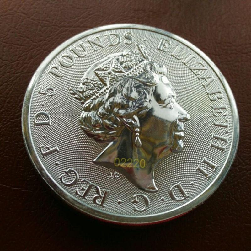 英女王10獸銀幣2盎司，10獸銀幣2盎司，銀幣-細節圖2