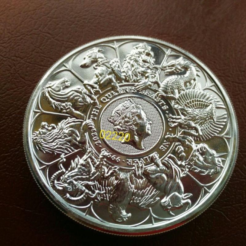 英女王10獸銀幣2盎司，10獸銀幣2盎司，銀幣-細節圖4