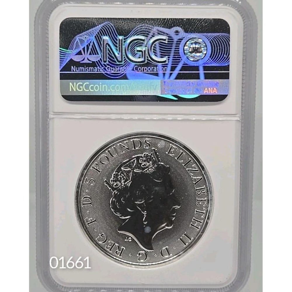 現貨售35000元全台唯一～英女王10獸銀幣NGC評級幣～王頭像標籤，10獸銀幣，十獸銀幣，銀幣，紀念，收藏-細節圖2