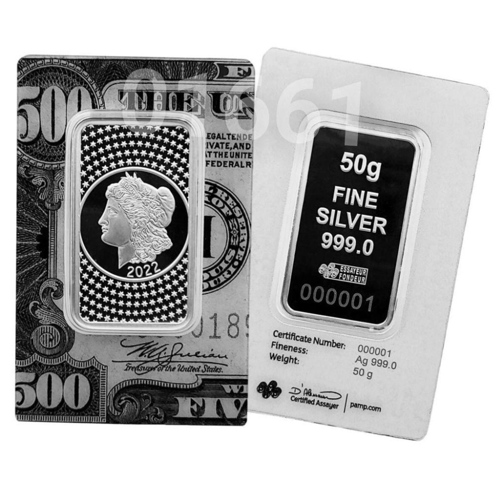 售9900元限量版單枚價~瑞士摩根銀條50公克-細節圖4
