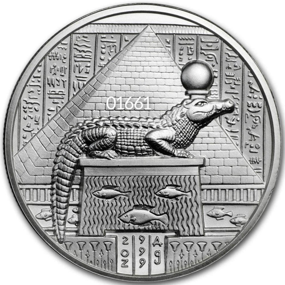 售12500元～古埃及鱷魚神索貝克銀幣2盎司，鱷魚神銀幣2盎司，仿古銀幣，銀幣2盎司，限量銀幣-細節圖2
