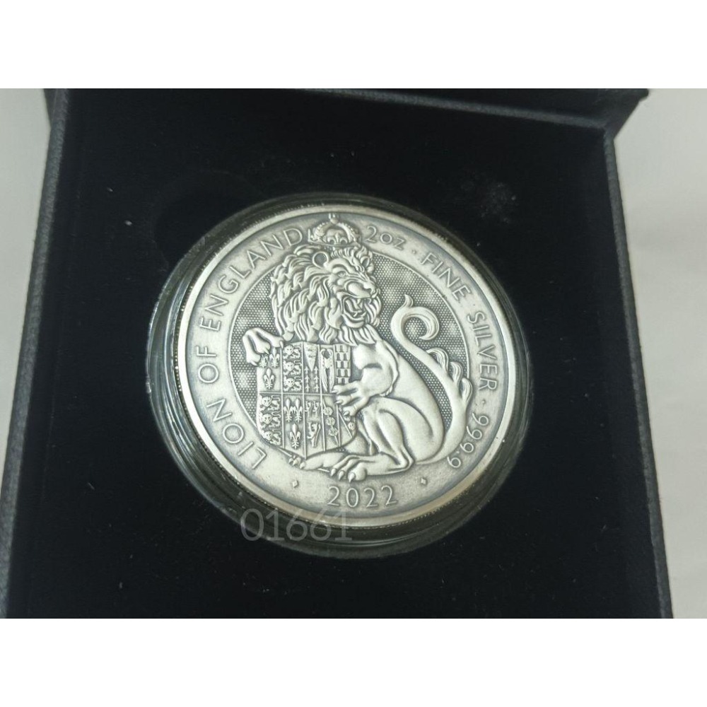 英格蘭獅仿古銀幣2盎司，英女王神獸銀幣，銀幣-細節圖2