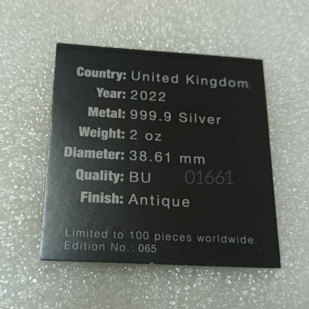 英格蘭獅仿古銀幣2盎司，英女王神獸銀幣，銀幣-細節圖4