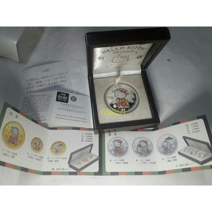 全台唯一~kitty純銀銀幣一盎司，凱蒂貓銀幣，kitty銀幣，銀幣，紀念幣，幣~kitty銀幣一盎司~30週年銀幣-細節圖4