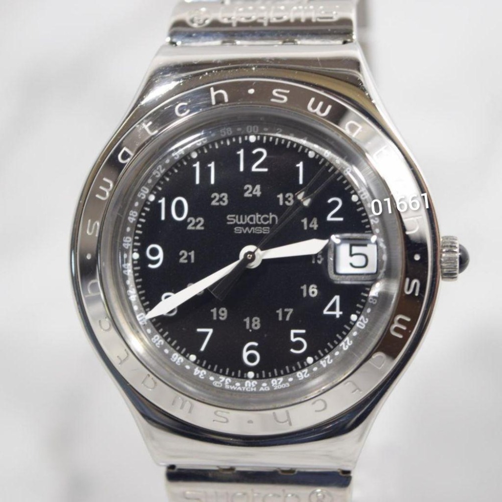 售2500元～swatch不銹鋼手錶~已換新電池功能正常，swatch，錶，手錶，時尚錶，男錶，鐘錶~swatch手錶-細節圖2