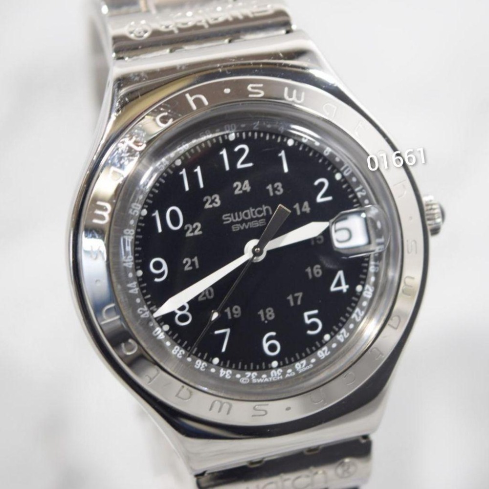 售2500元～swatch不銹鋼手錶~已換新電池功能正常，swatch，錶，手錶，時尚錶，男錶，鐘錶~swatch手錶-細節圖7