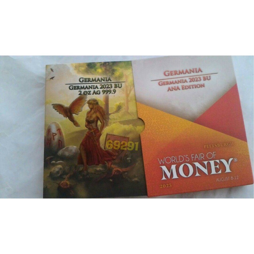 售28000元現貨～日耳曼女神四金屬銀幣2盎司2023日耳曼銀幣2盎司四金屬精鑄版~限量999枚純銀幣鍍24K黃金釕和鈀-細節圖3