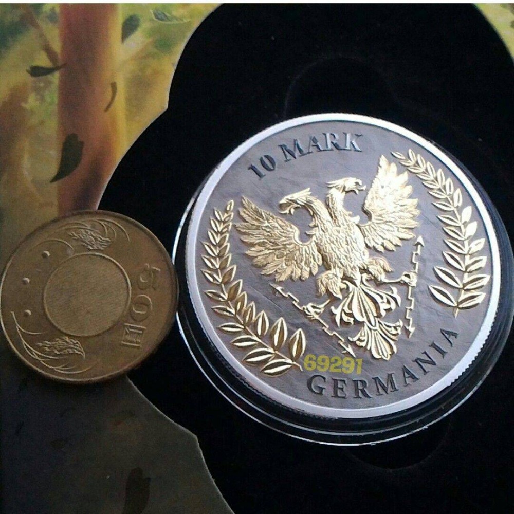 售28000元現貨～日耳曼女神四金屬銀幣2盎司2023日耳曼銀幣2盎司四金屬精鑄版~限量999枚純銀幣鍍24K黃金釕和鈀-細節圖8