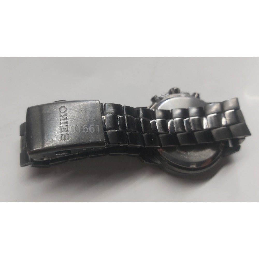 【SEIKO精工】 SNDY91P1 羅馬字三眼計時 鋼錶帶女錶 36mm 黑/紫 7T92-0LD0，SEIKO錶-細節圖5