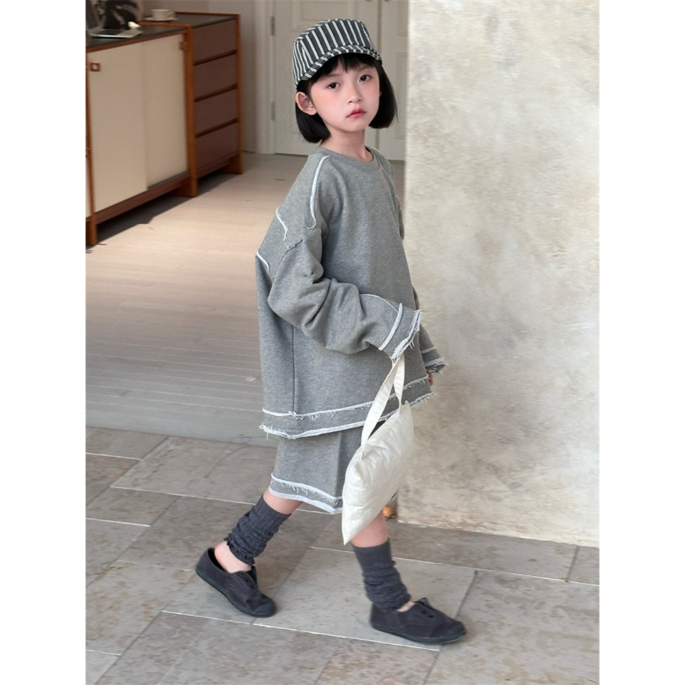 毛邊時尚拼接兩件套S502210-細節圖2