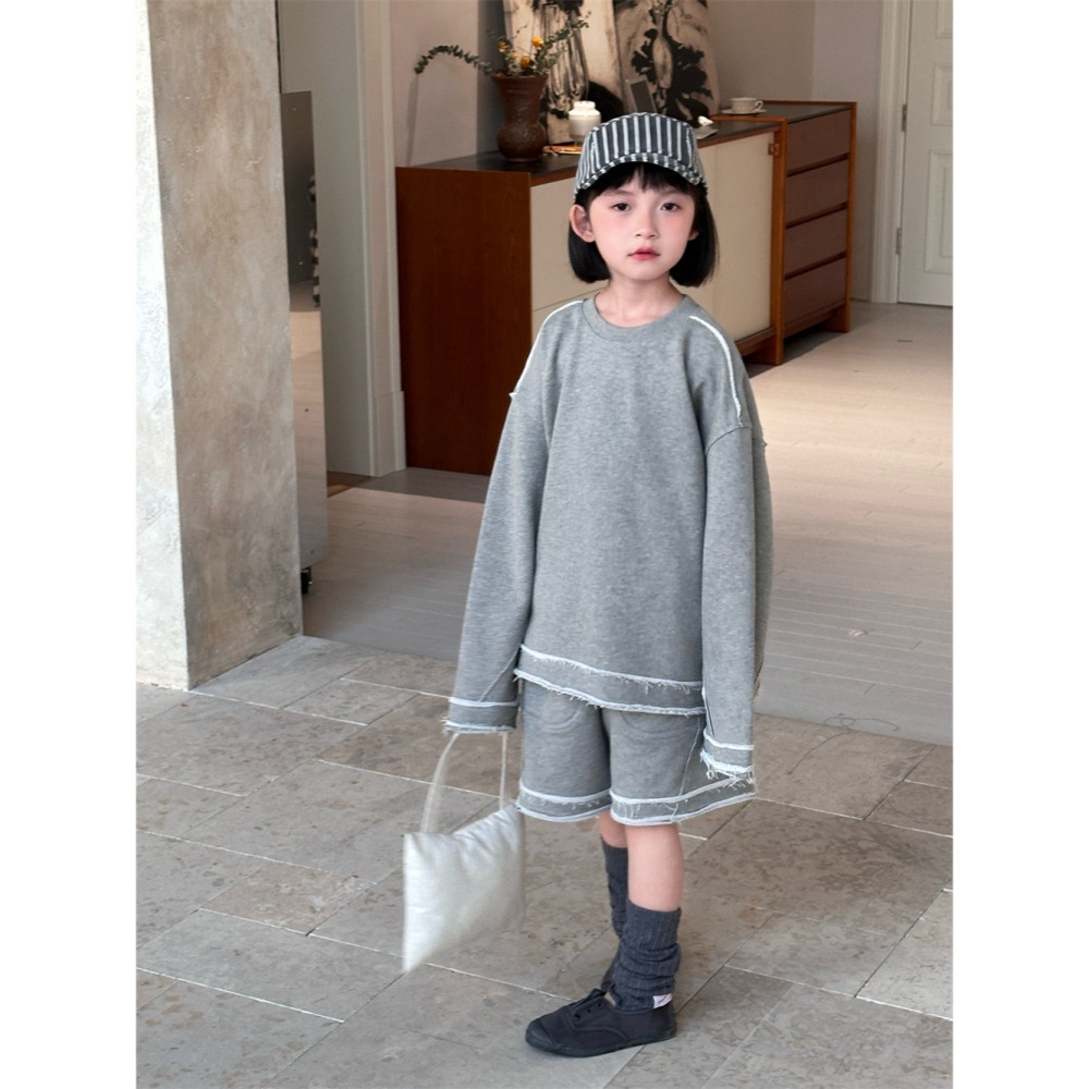 毛邊時尚拼接兩件套S502210-細節圖3