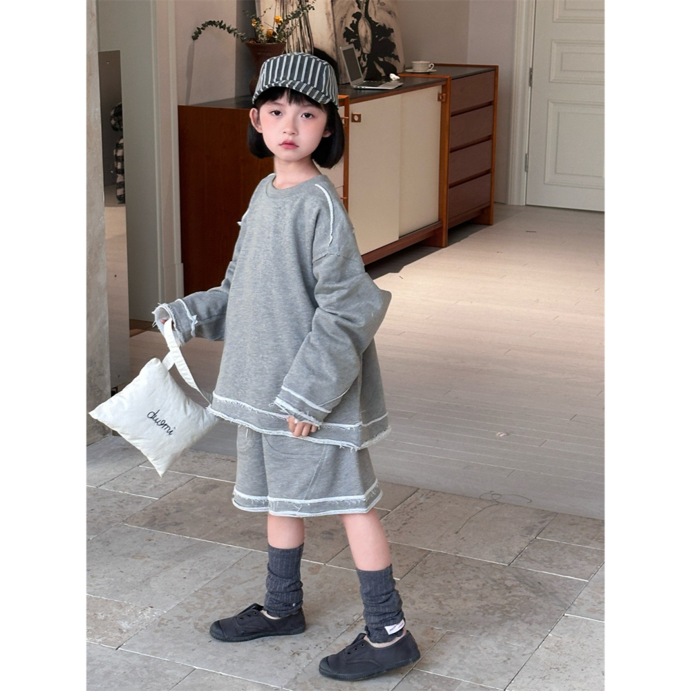 毛邊時尚拼接兩件套S502210-細節圖11