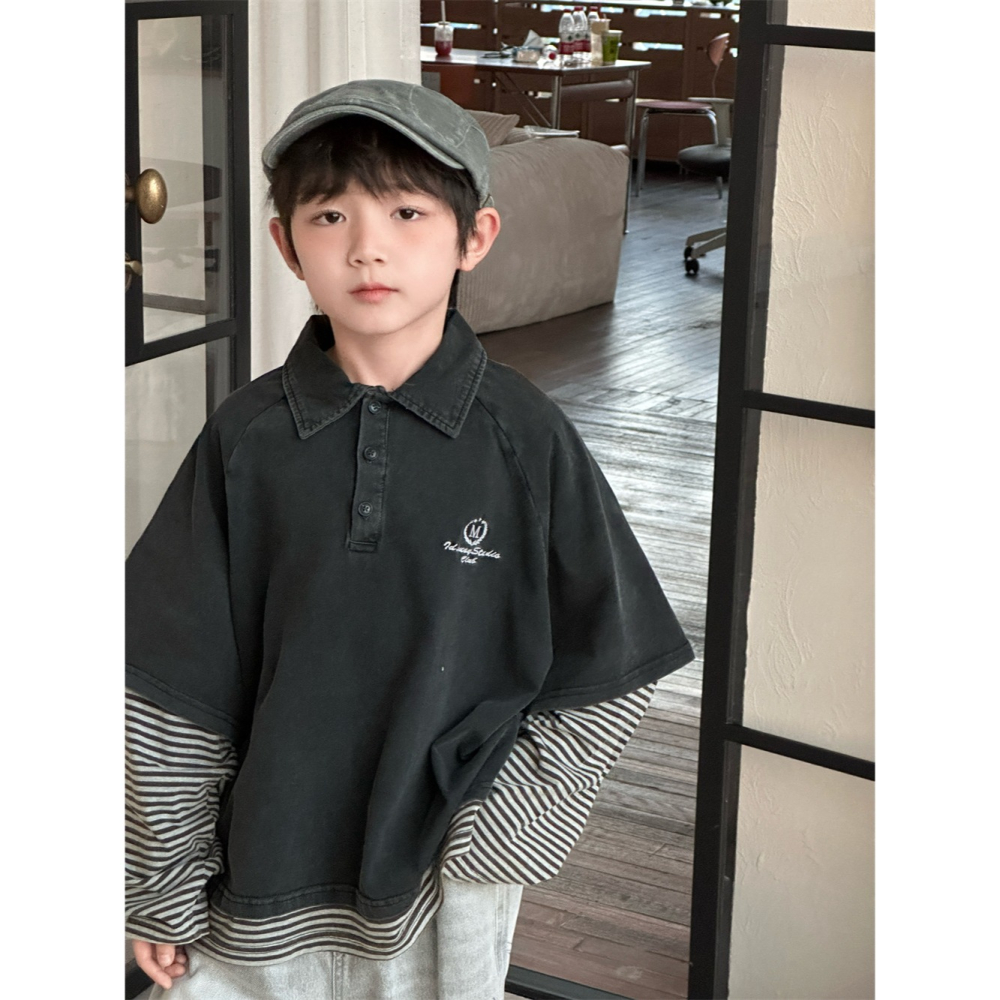 炒色做舊假兩件T恤S502212-細節圖2