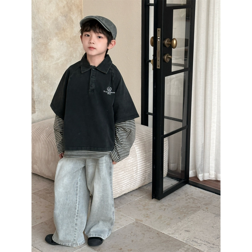 炒色做舊假兩件T恤S502212-細節圖3