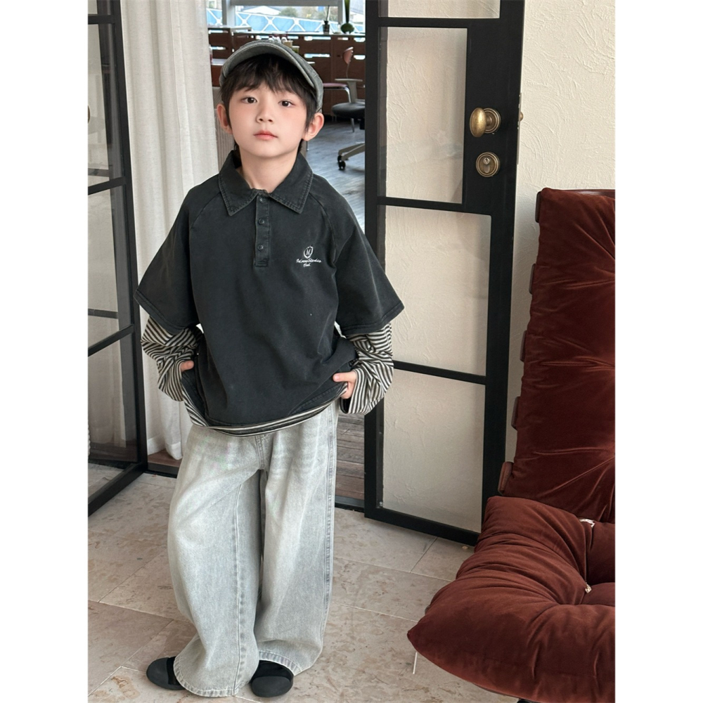 炒色做舊假兩件T恤S502212-細節圖5