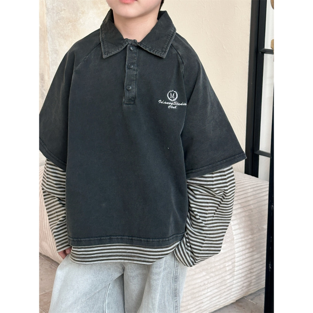 炒色做舊假兩件T恤S502212-細節圖7