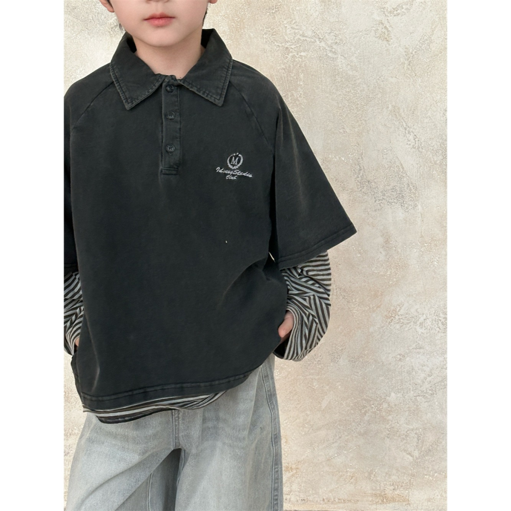 炒色做舊假兩件T恤S502212-細節圖8