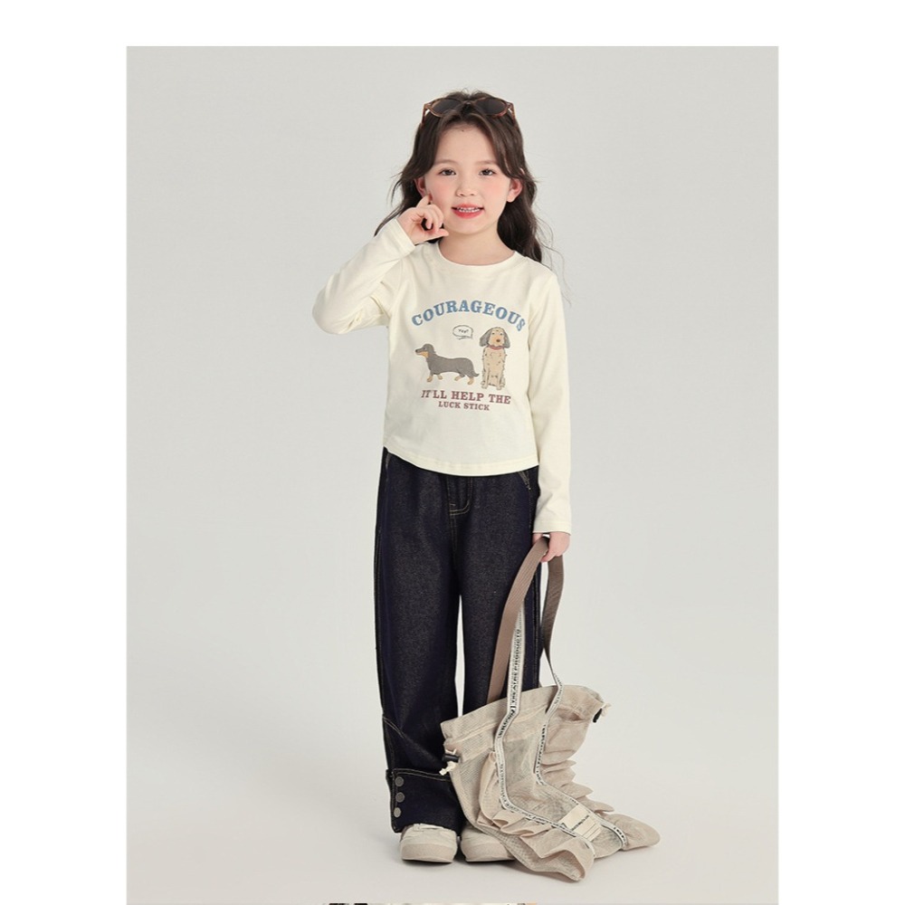 復古水洗翻折設計長褲S503127-細節圖7