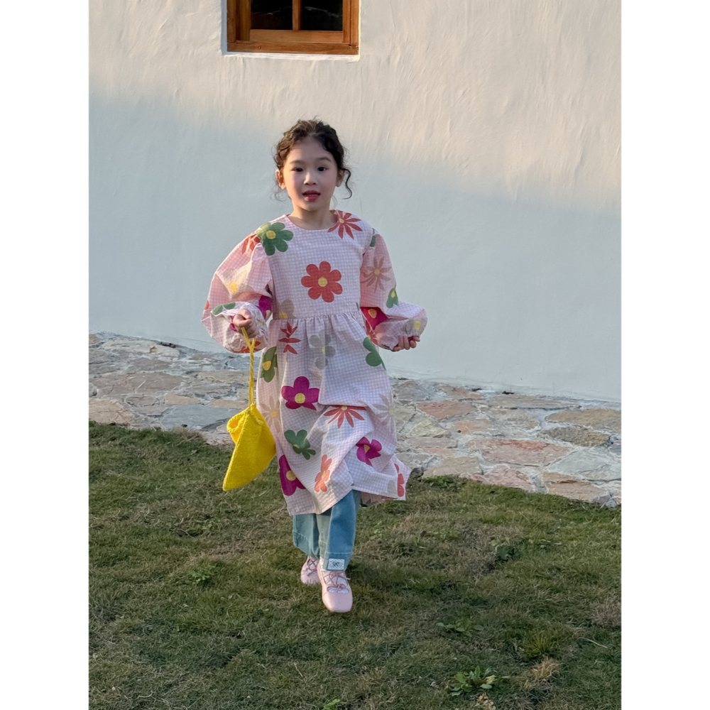 小格子大花連衣裙S503209-細節圖6