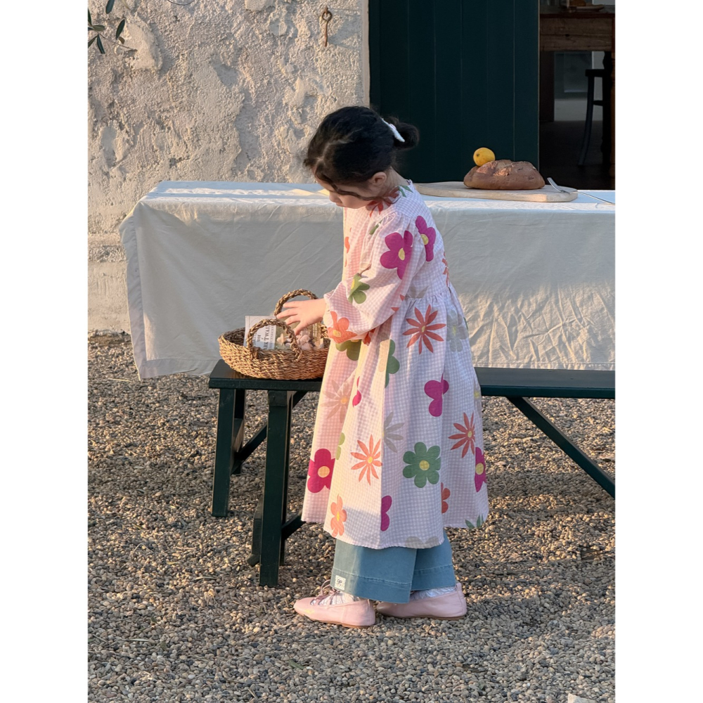 小格子大花連衣裙S503209-細節圖7