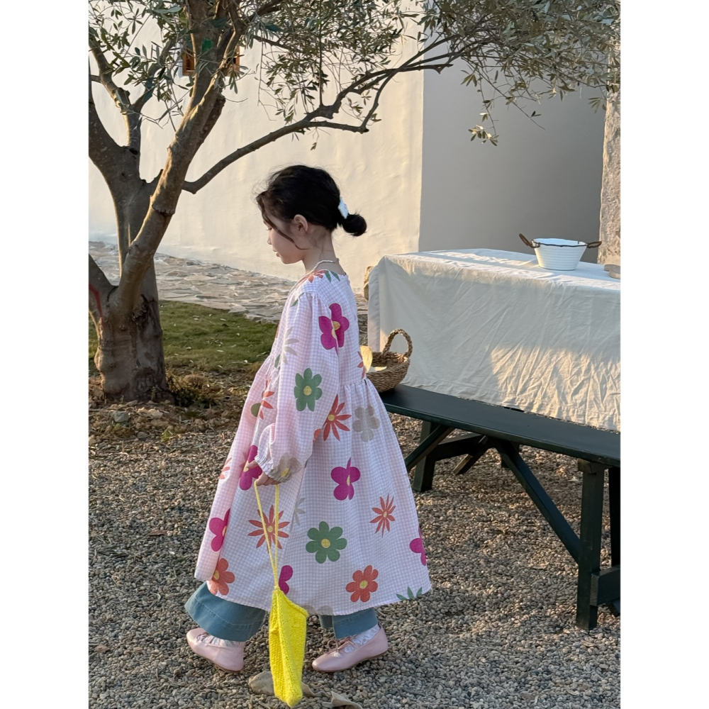 小格子大花連衣裙S503209-細節圖9