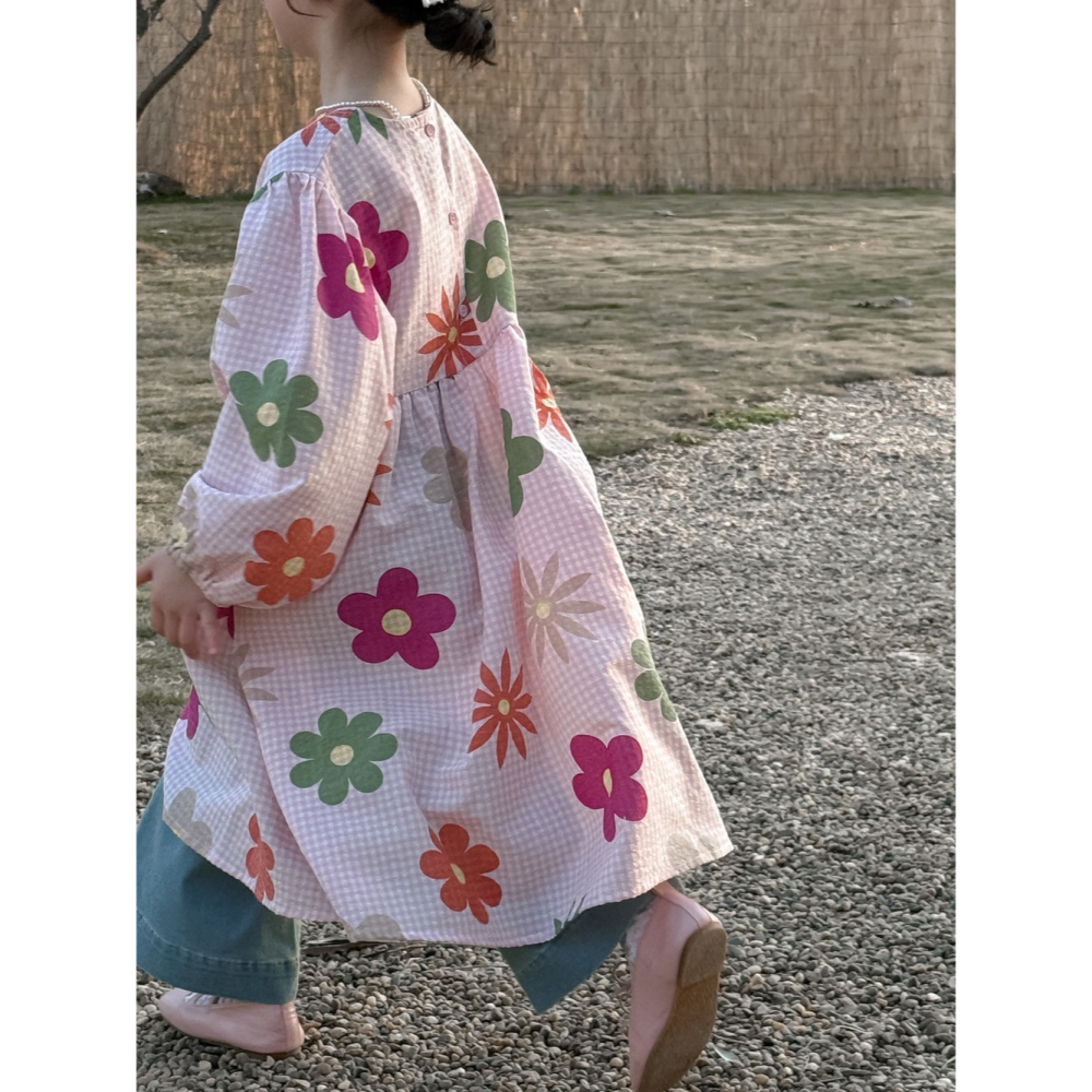 小格子大花連衣裙S503209-細節圖11