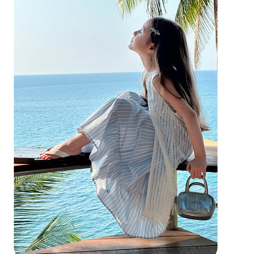 親子吊帶針織流蘇花邊裙兩件套S503211-細節圖8