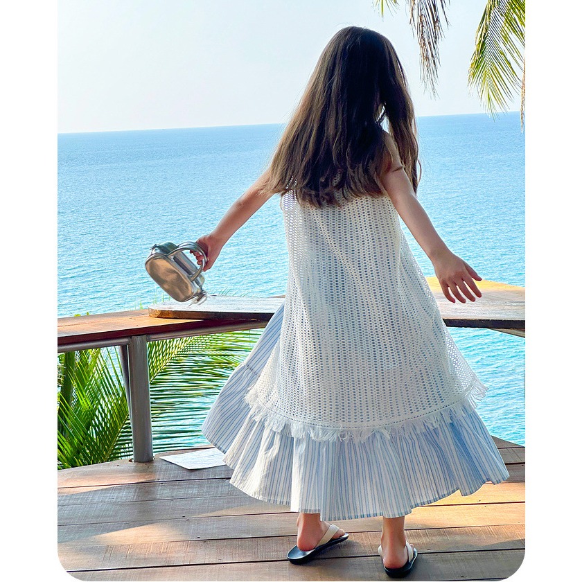 親子吊帶針織流蘇花邊裙兩件套S503211-細節圖10