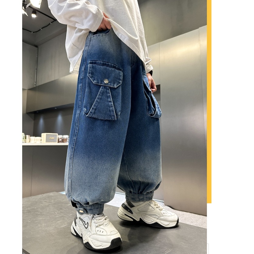 漸變工裝直筒牛仔褲S503428-細節圖2