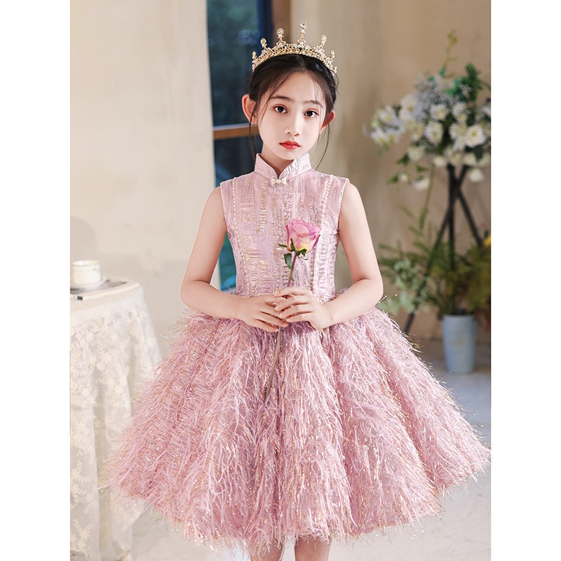 旗袍領金絲禮服裙S503434-細節圖3