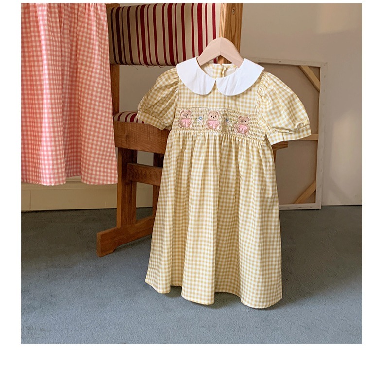 翻領小熊繡花連衣裙S504117-細節圖5