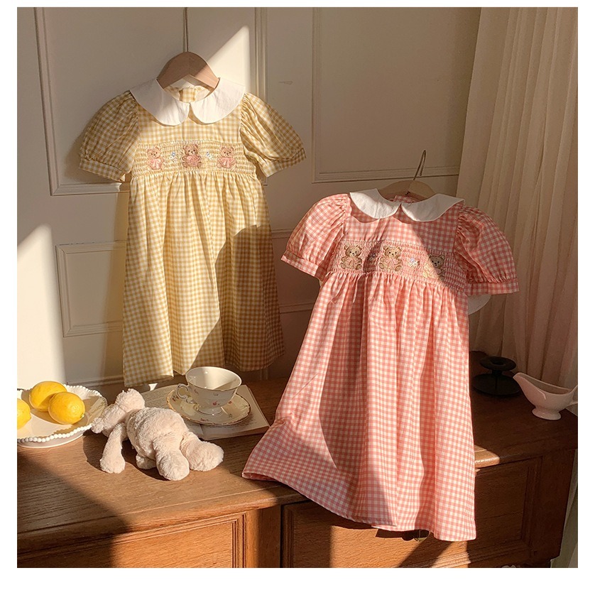 翻領小熊繡花連衣裙S504117-細節圖7