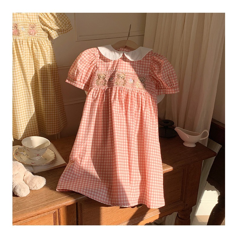 翻領小熊繡花連衣裙S504117-細節圖8