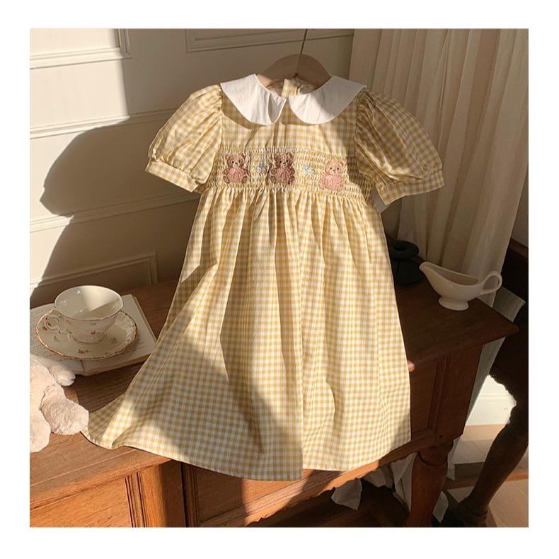 翻領小熊繡花連衣裙S504117-細節圖9