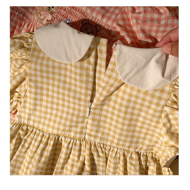 翻領小熊繡花連衣裙S504117-細節圖11