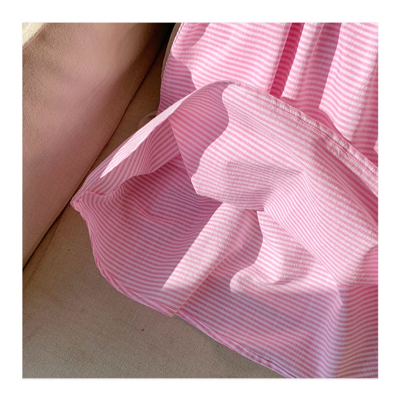 草莓刺繡條紋連衣裙S504130-細節圖6