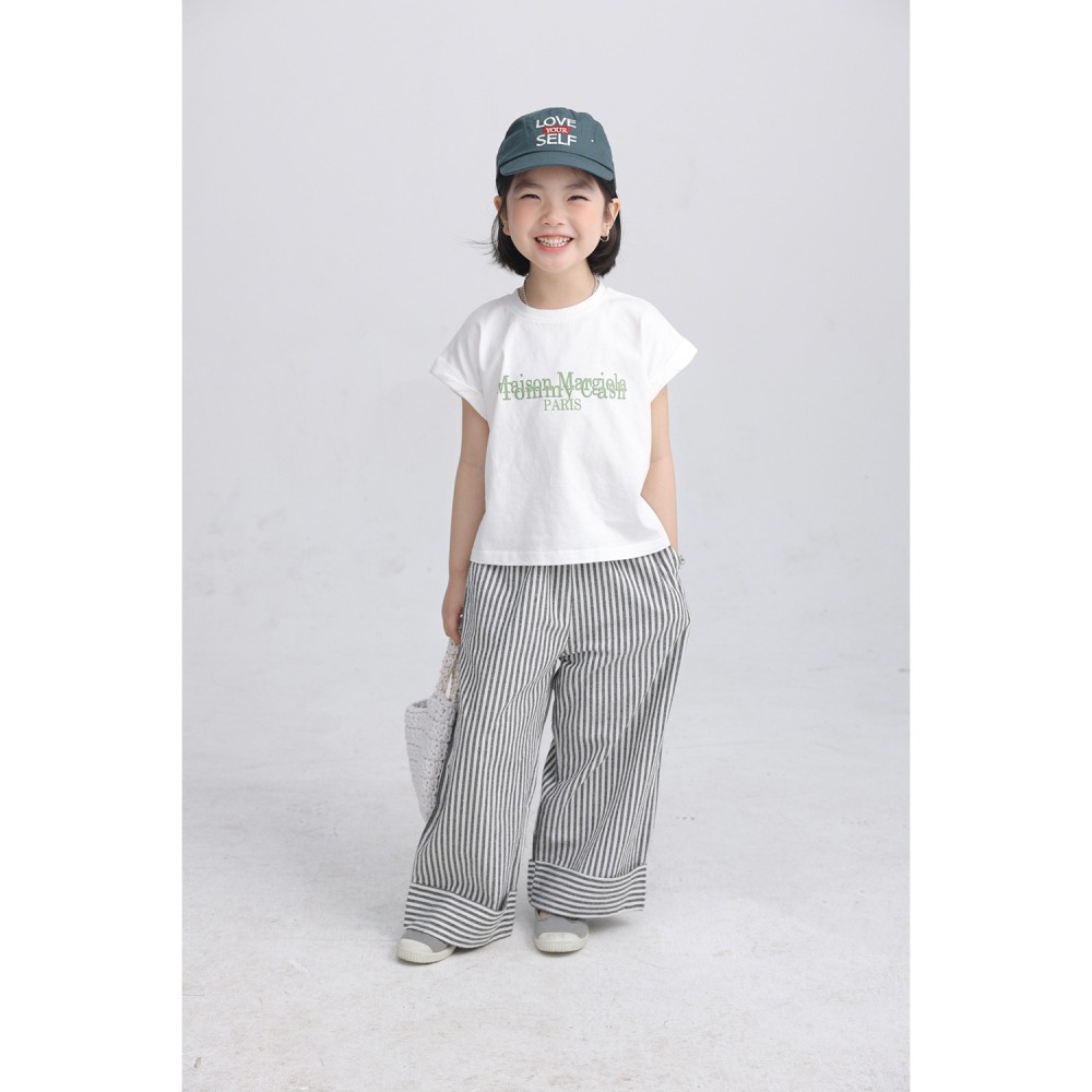 親子-翻邊條紋闊腿褲S504223-細節圖7