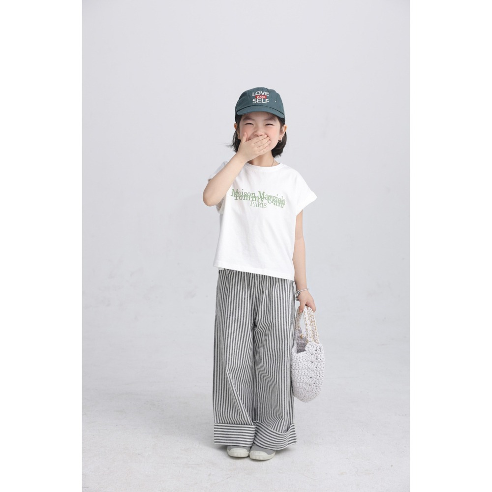 親子-翻邊條紋闊腿褲S504223-細節圖8