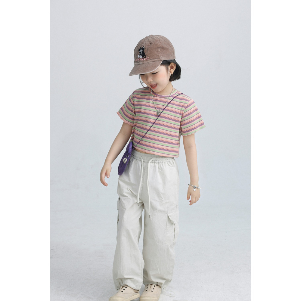 親子-露背條紋短袖T恤S504224-細節圖3